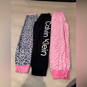 Girls Calvin Klein Pink Lounge Pants Trio